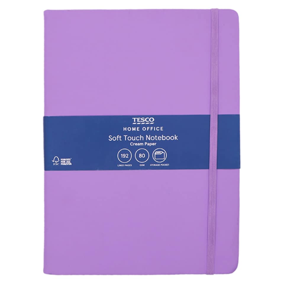 image 1 of Tesco Home Office Lined Soft Touch Notebook with Cream Paper