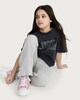 image 1 of F&F Girls Cotton Rich Flared Leggings in Grey