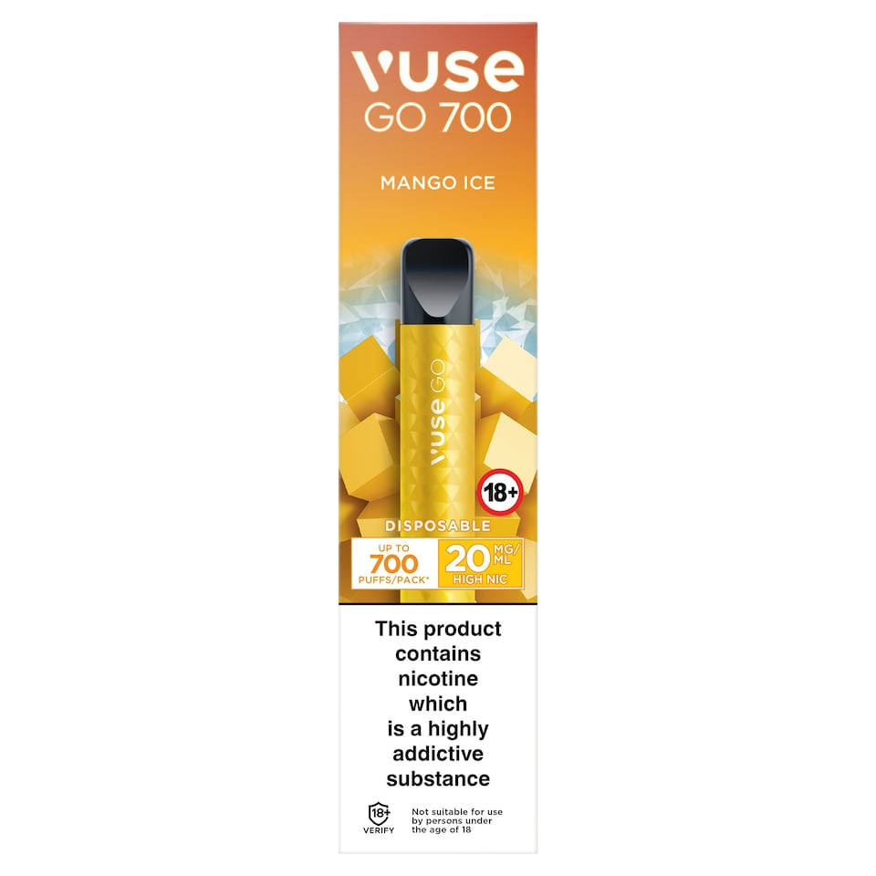 Vuse Go Mango Ice Disposable Vape Pod 20Mg/Ml Tesco Groceries