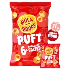 Hula Hoops Puft Salted Multipack Crisps 6x15g