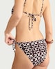 image 3 of F&F Tie-Dye Print Tie Side High Leg Bikini Bottoms in Chocolate