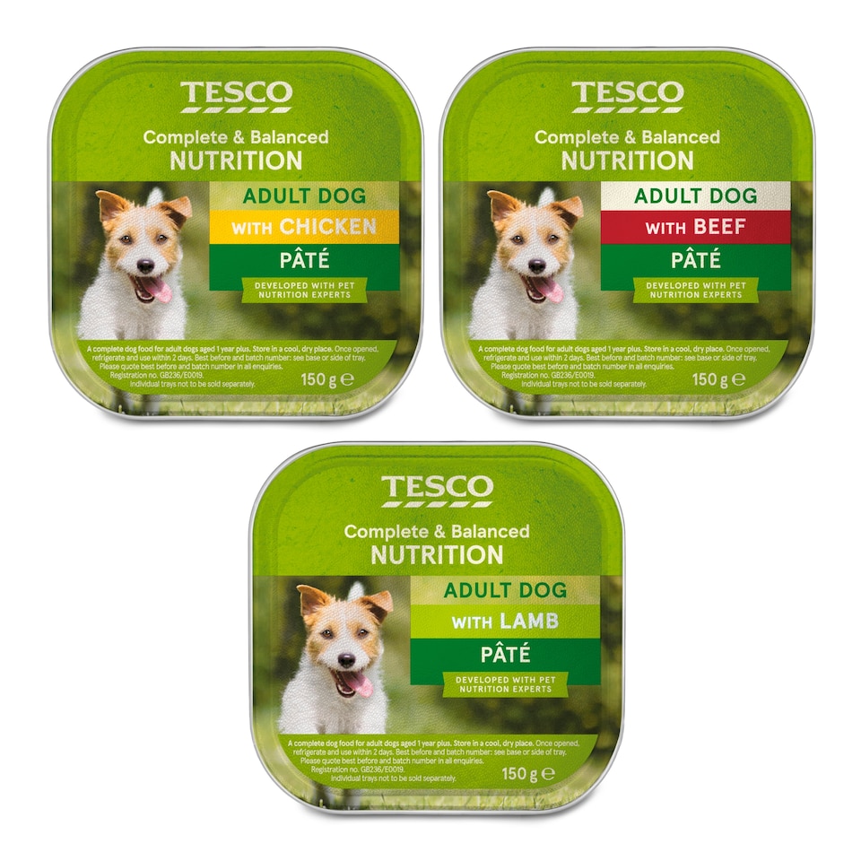 image 1 of TESCO ADULT DOG CLASSIC PATE SELECTION 12X150G 
