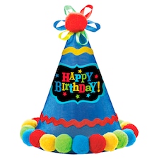 Happy Birthday Blue Cone Hat