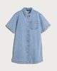 image 4 of F&F Pure Cotton Short Sleeved Button Up Shirt Dress in Blue