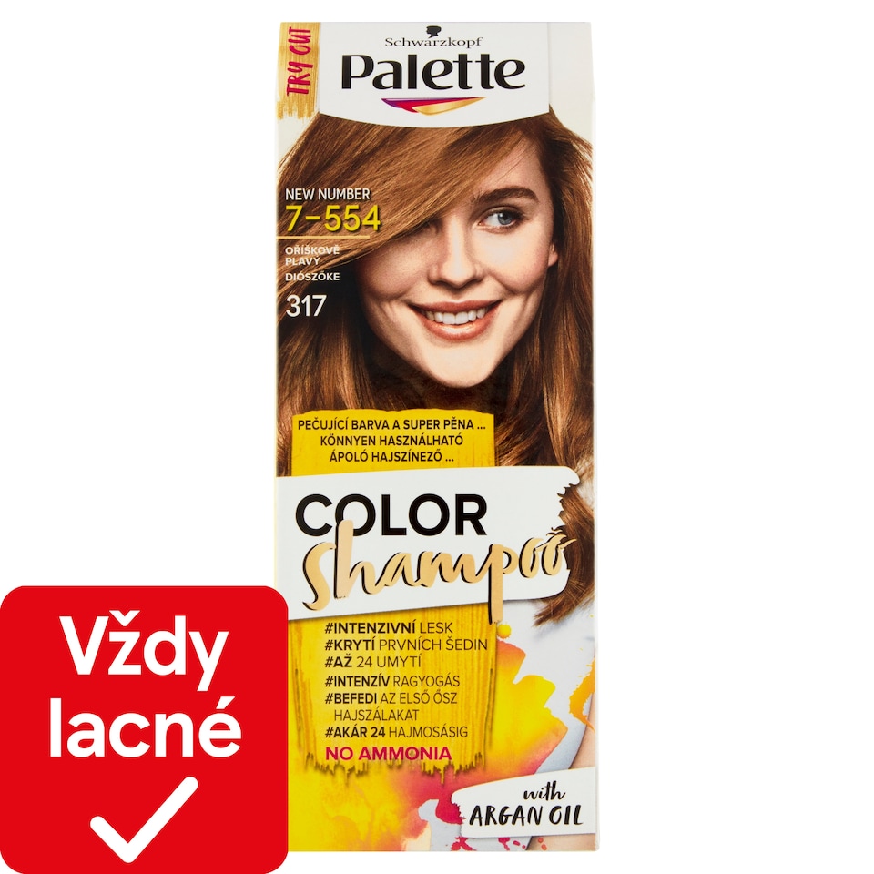 obrázok 1 z Schwarzkopf Palette Color Shampoo farba na vlasy Orieškovoplavý 7-554 (317)
