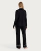 image 3 of F&F Piped Long Sleeved Shirt and Bottoms Pyjama Set in Black