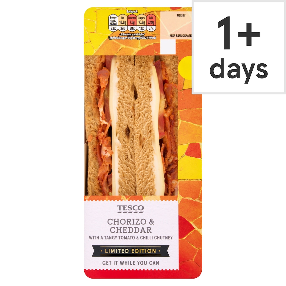 Tesco Limited Edition Chorizo & Cheddar with Tomato and Chilli Jam