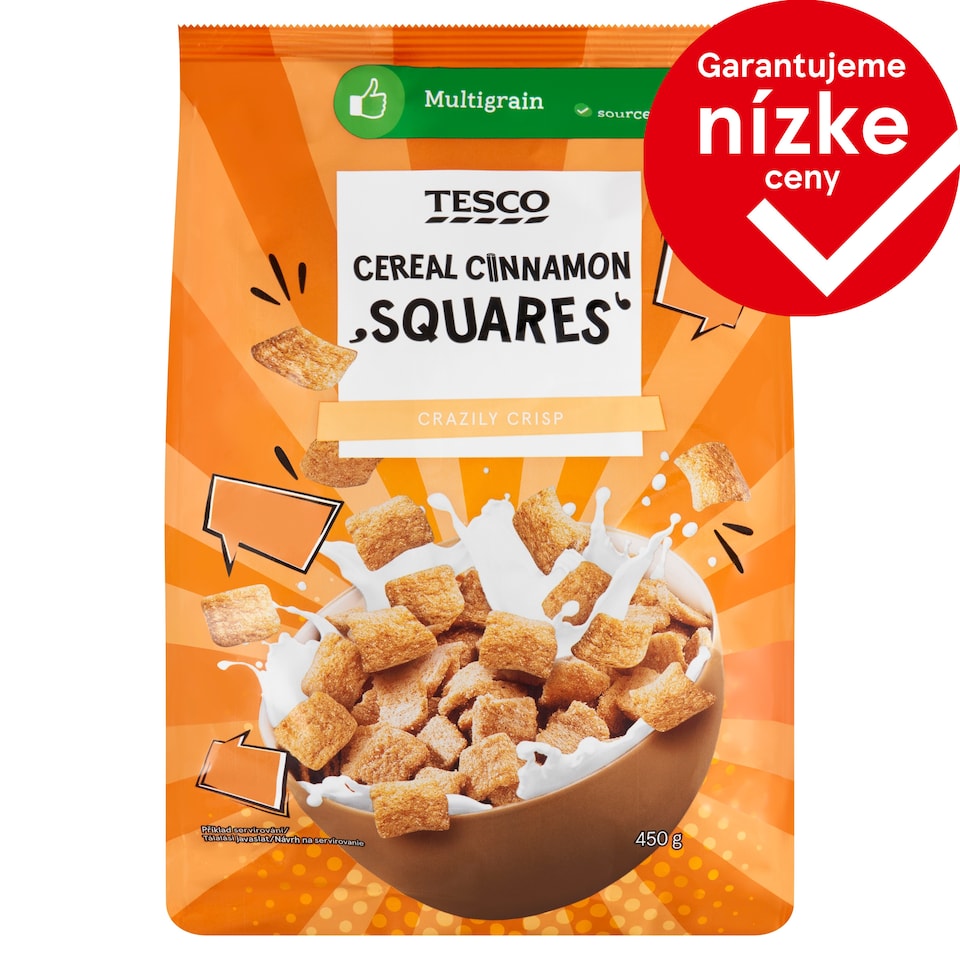 Tesco Cereal Cinnamon Squares 450 g