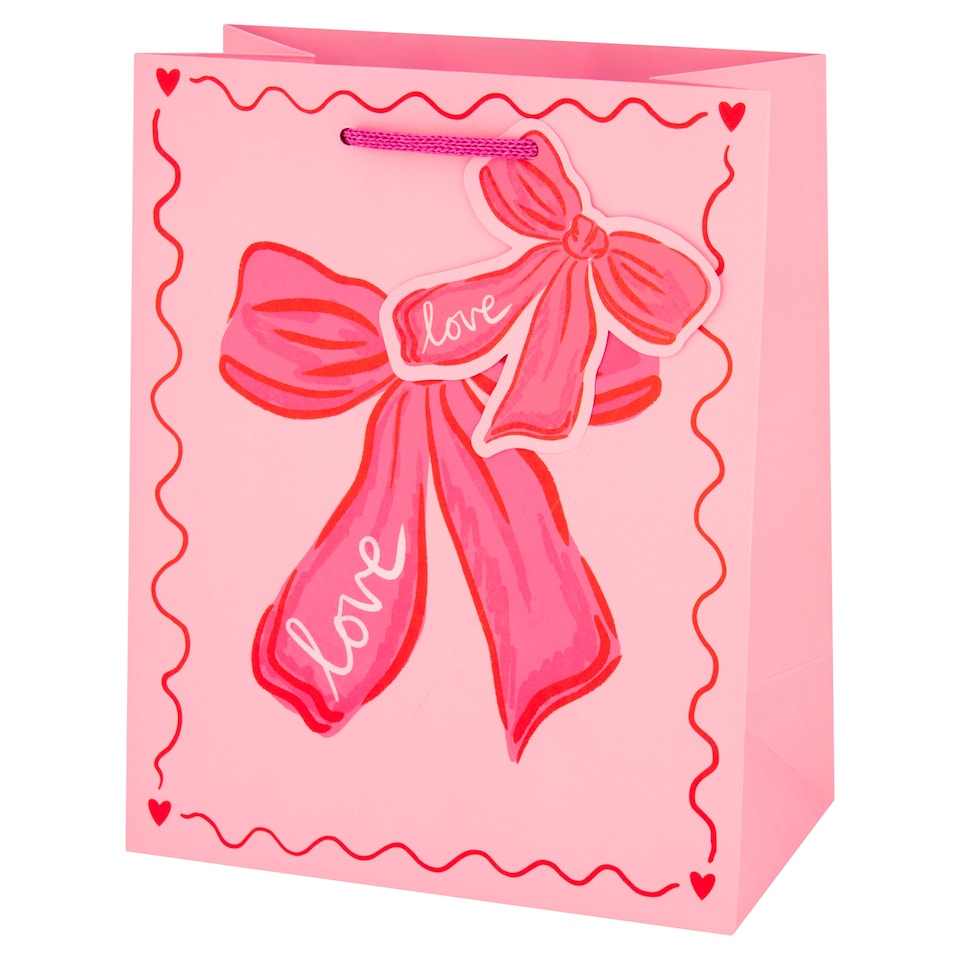 Tesco Valentines Bow Medium Gift Bag