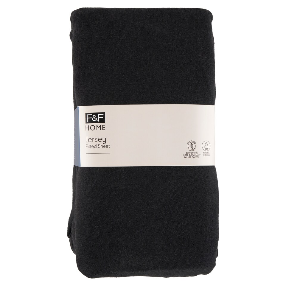 F&F Home Easy Care Black napínací prostěradlo 220 x 200 x 25 cm