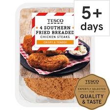 Tesco Southern Fried Breaded Chicken Steaks 4 Pack 505G