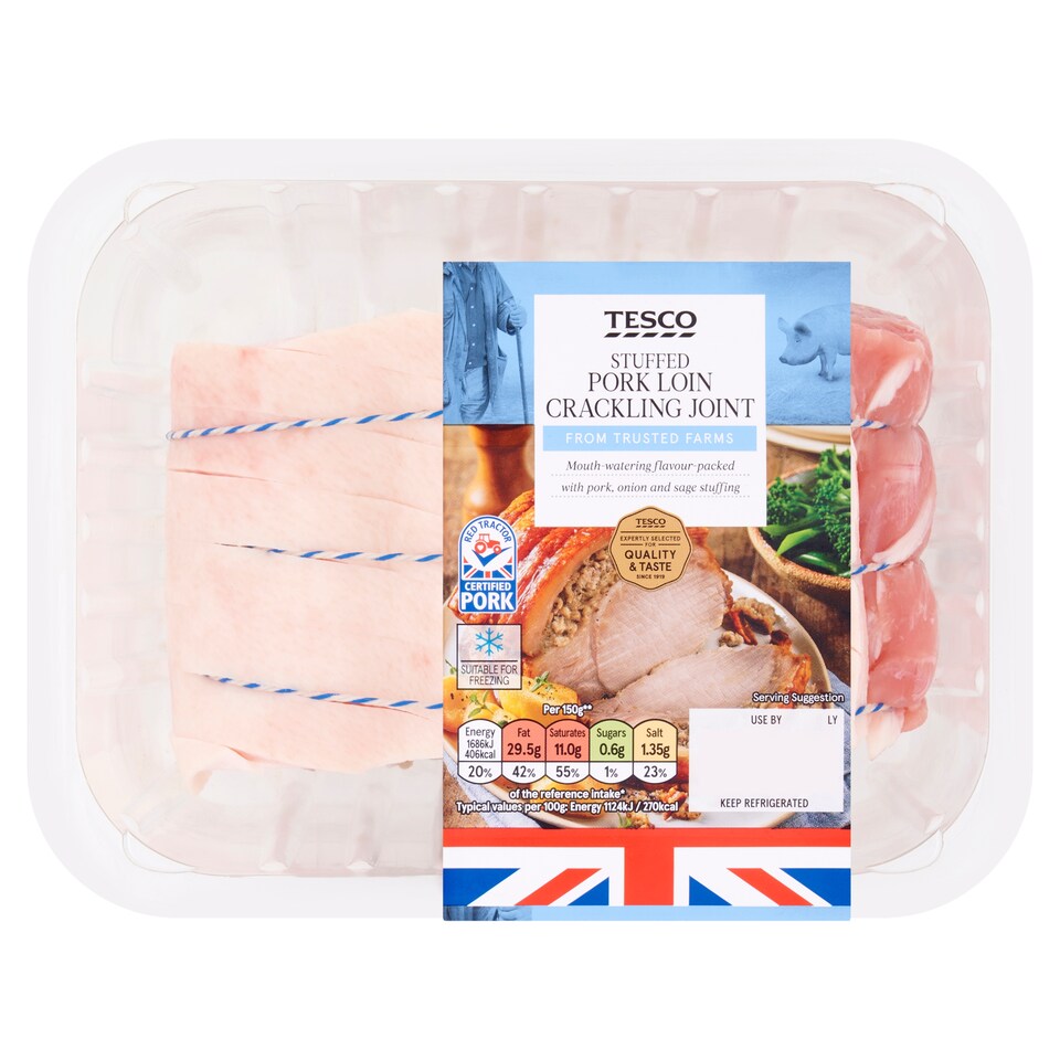 Tesco Crackling Pork Loin Joint 1Kg