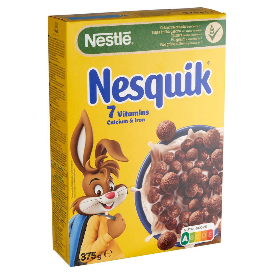Nestlé Nesquik kakaós ízű, ropogós gabonapehely vitaminokkal és ásványi anyagokkal 375 g