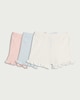 image 1 of F&F Baby 3-Pack Cotton Rich Ruffle Trim Shorts in Multi