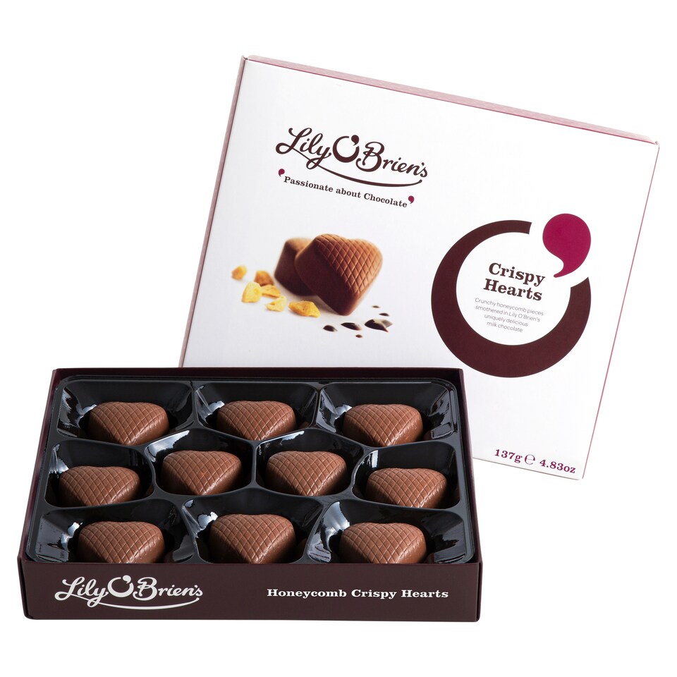 image 1 of Lily O'brien's Honeycomb Crispy Hearts 137G
