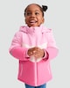 image 1 of F&F Girls Colour Block Waterproof Hooded Zip Up Jacket in Pink