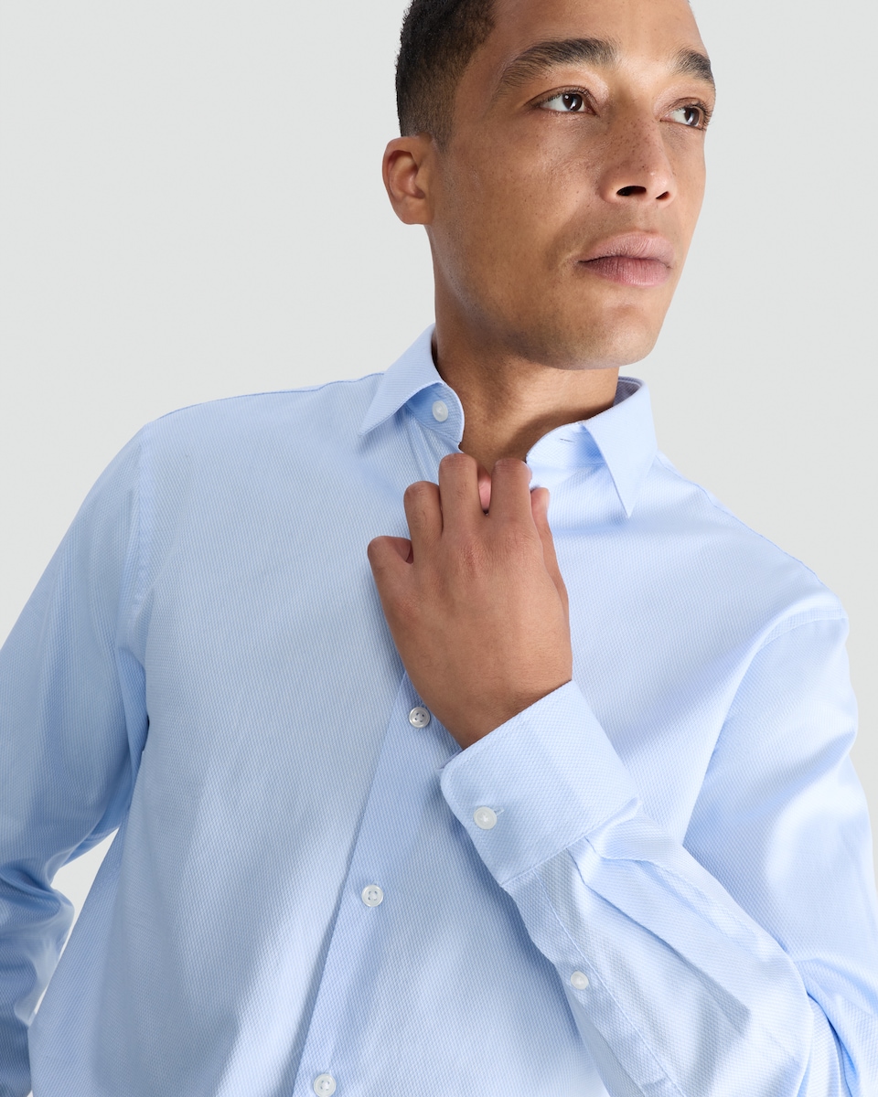 image 1 of F&F Regular Fit Pure Cotton Formal Shirt in Blue