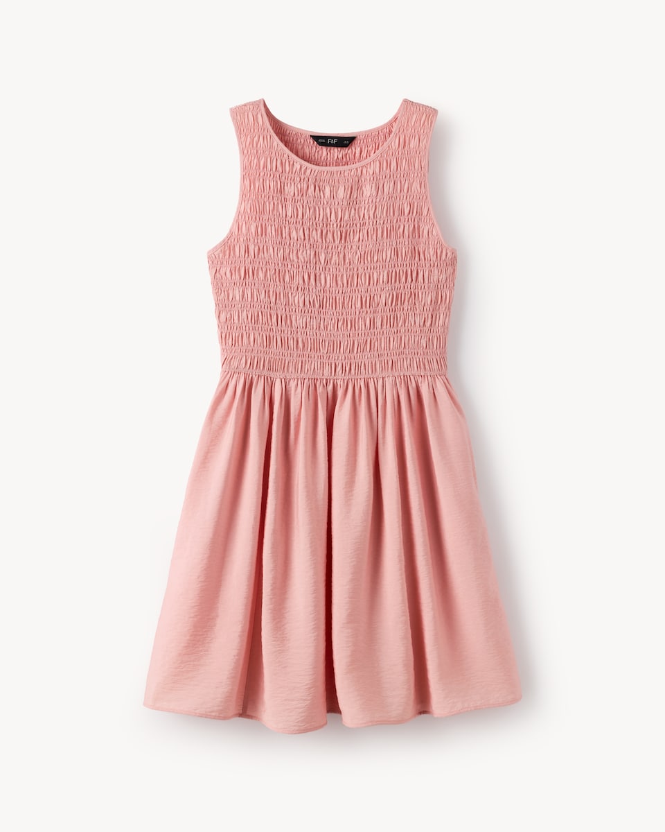 image 1 of F&F Shirred Sleeveless Mini Dress in Pink
