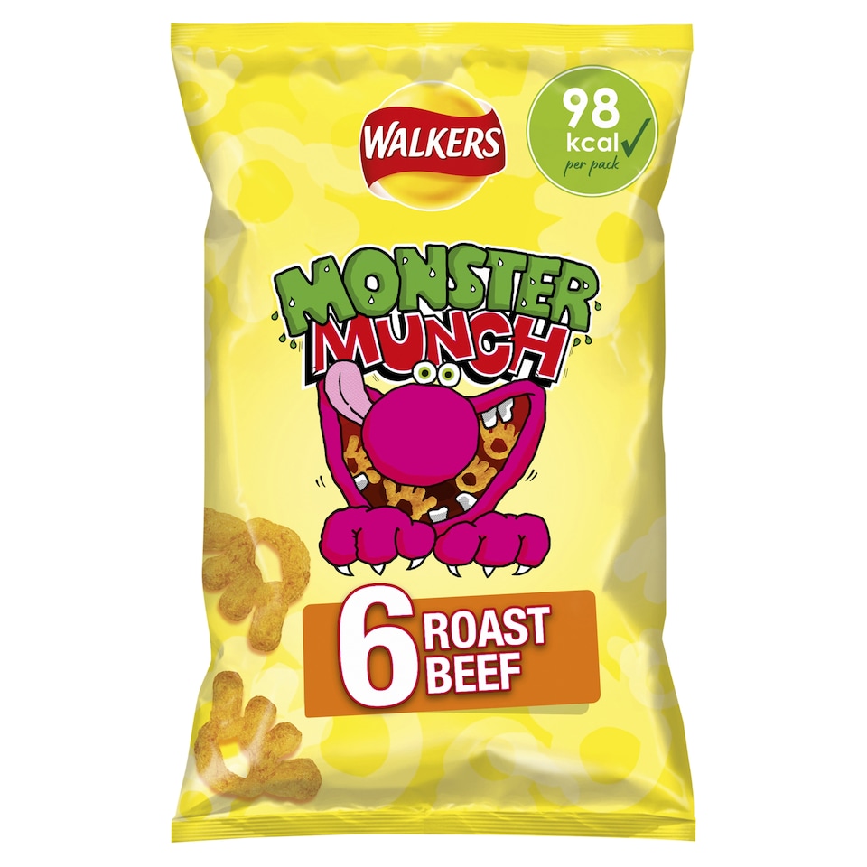 image 1 of Walkers Monster Munch Roast Beef Multipack Crisps 6x20g