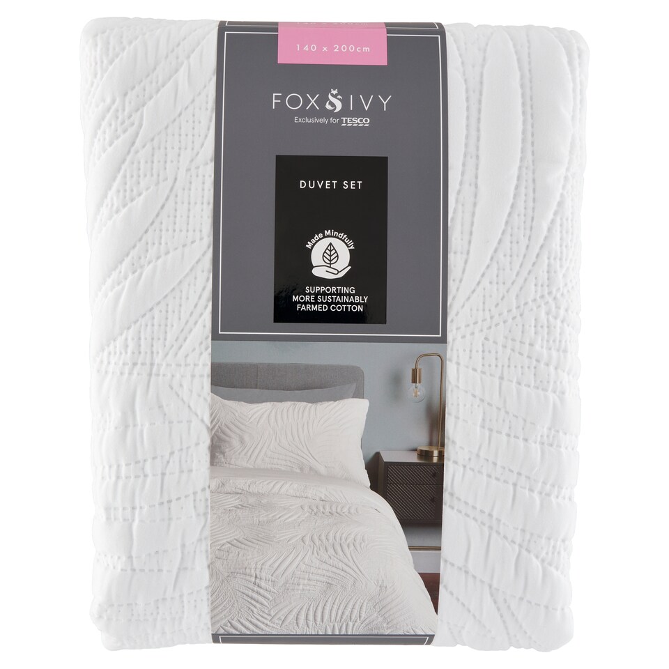 Fox & Ivy Natures Way Quilted Fern Single Duvet Set 140 cm x 200 cm