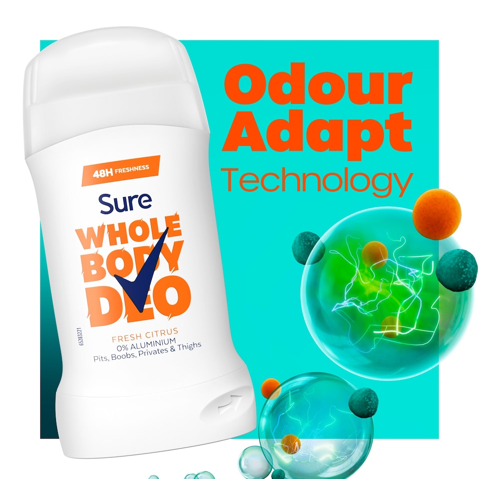 image 1 of Sure Women Fresh Citrus Whole Body Deodorant Stick 48h Odour Control 50ml