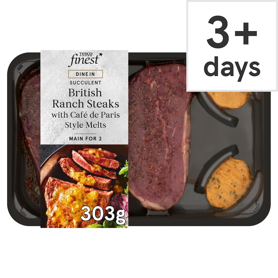 Tesco Finest Ranch Steak with Cafe De Paris Melt 303g