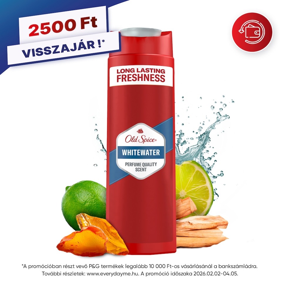 Old Spice Whitewater Férfi 3 az 1-ben Sampon és Tusfürdő, 400 ml