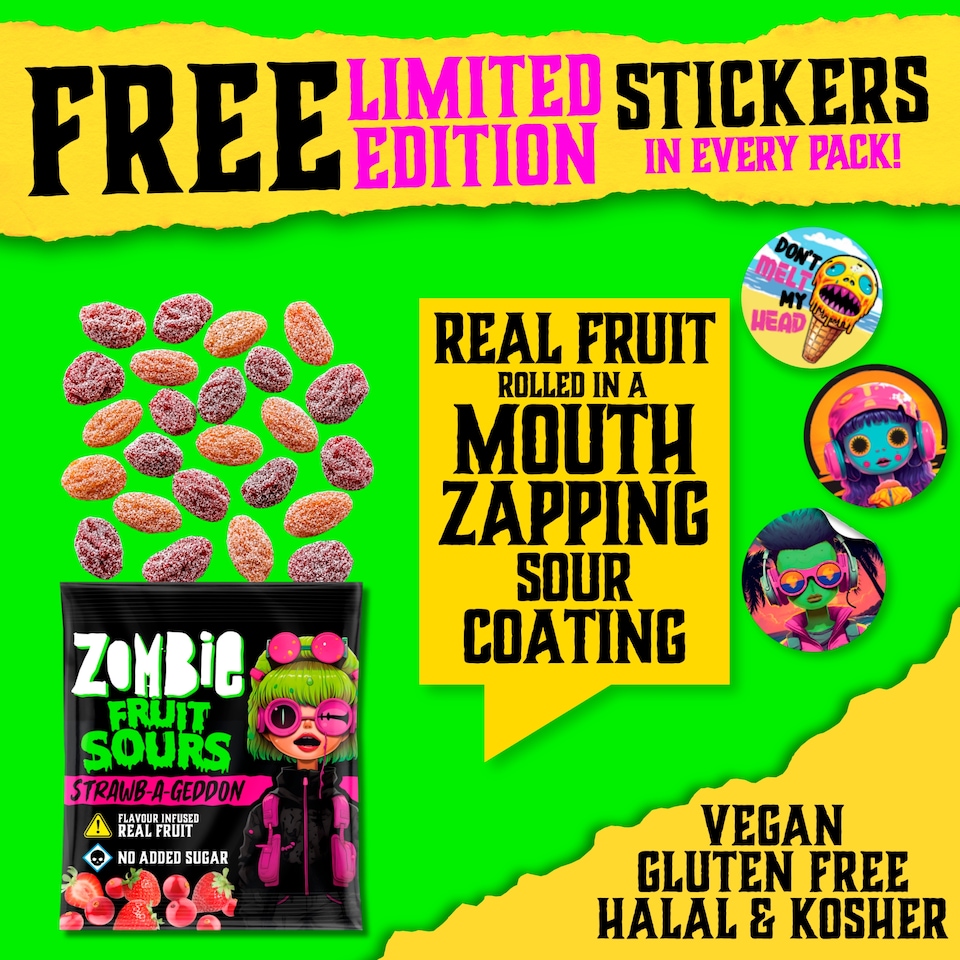 image 1 of Zombie Sour Fruits Variety Multipack 4x20g
