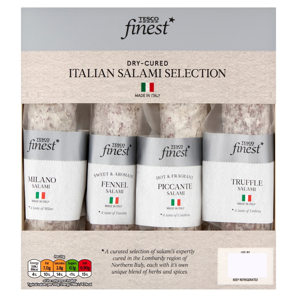 Tesco Finest Italian Salami Selection 4 x 120 g (480 g)
