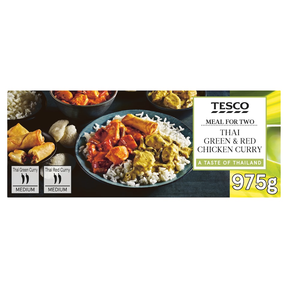 Tesco Thai Green & Red Chicken Curry Meal For 2 975G