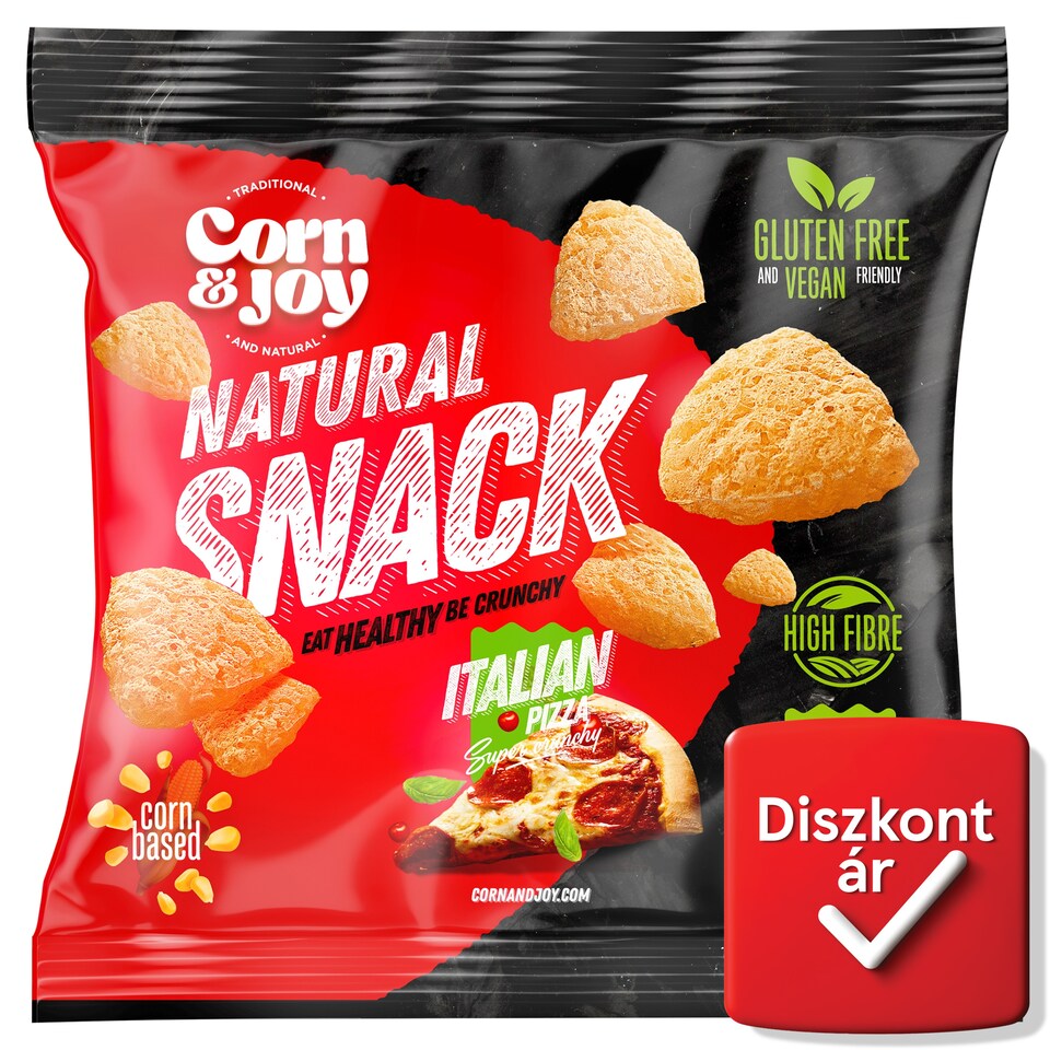 Corn & Joy extrudált kukorica snack pizza ízesítéssel 40 g