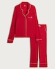 image 4 of F&F Ribbed Contrast Trim Pyjama Set in Red