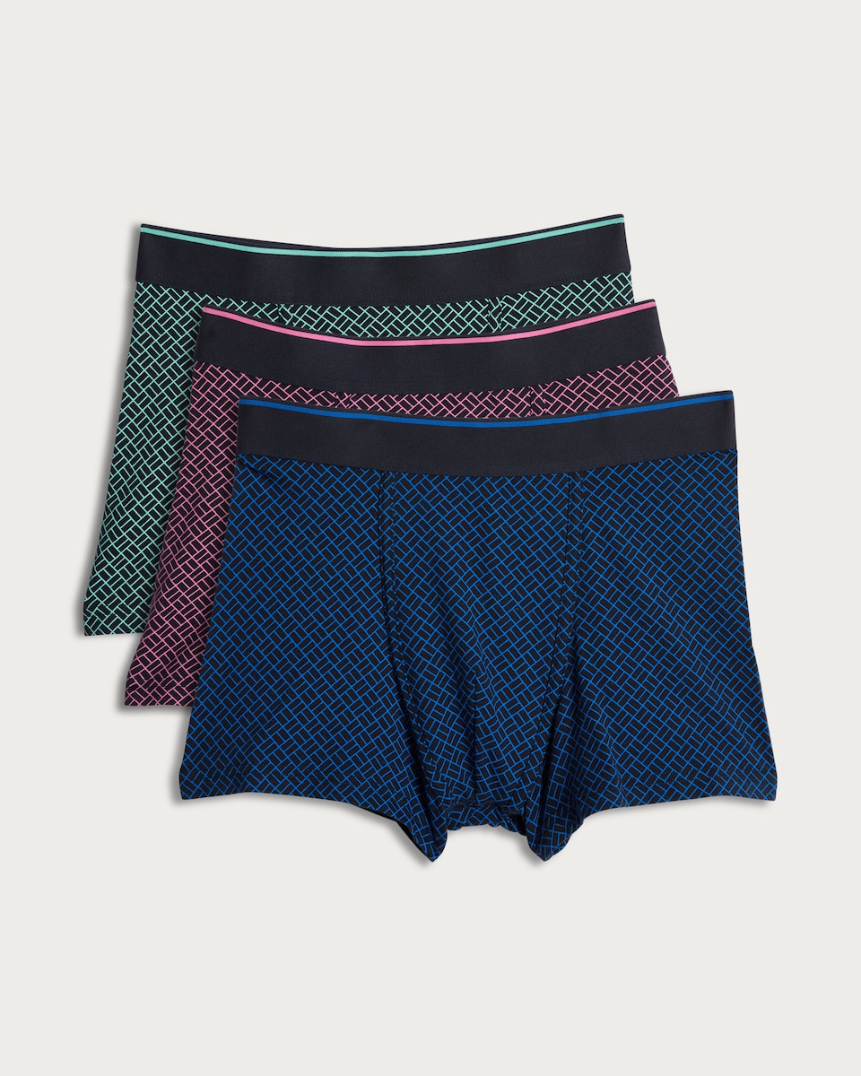 image 1 of F&F 3-Pack Cotton Rich Geometric Patterned Hipsters in Multi