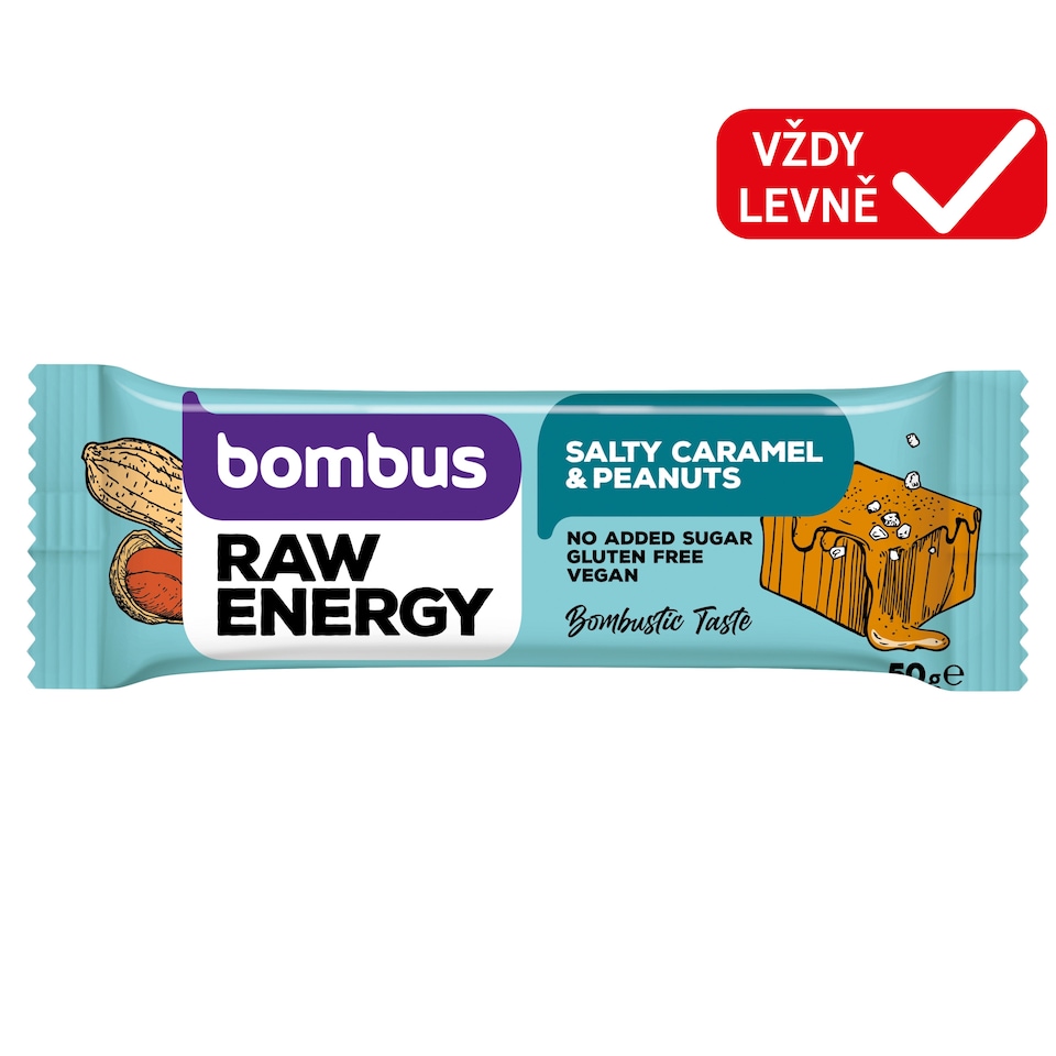 bombus Raw Energy Salty Caramel & Peanuts 50g