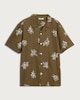 image 4 of The F&F Edit Cotton Rich Floral Embroidered Short Sleeved Shirt in Olive