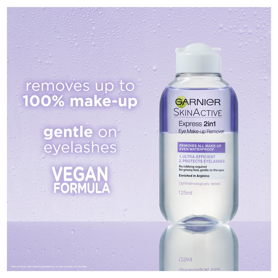 image 1 of Garnier Skin Active Express 2-in-1 Eye Make Up Remover 125ml