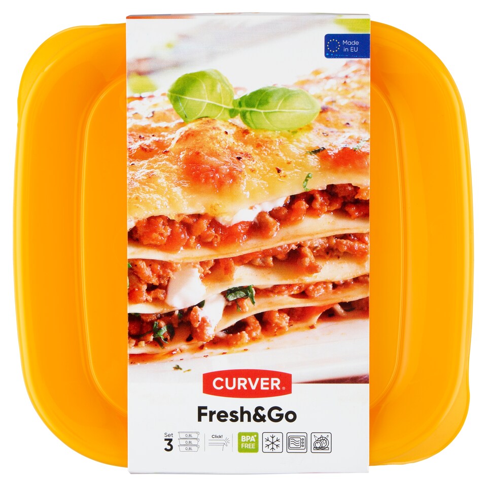 Curver Fresh & Go Sada dóz na potraviny 15,5 x 15,5 x 11 cm 0,8 l 3 ks