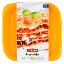 Curver Fresh & Go Sada dóz na potraviny 15,5 x 15,5 x 11 cm 0,8 l 3 ks