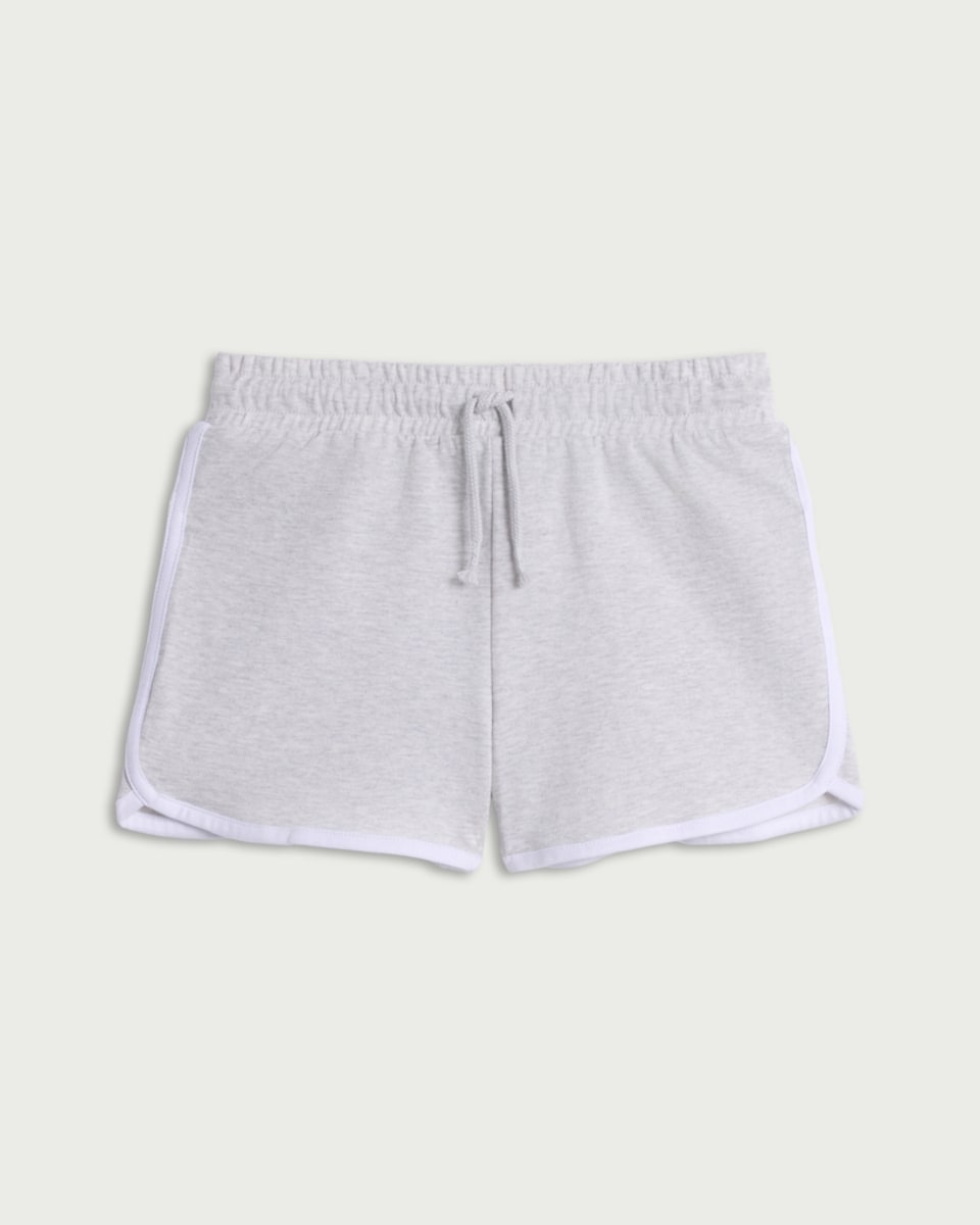 F&F Girls Cotton Rich Contrast Trim Shorts in Grey Marl