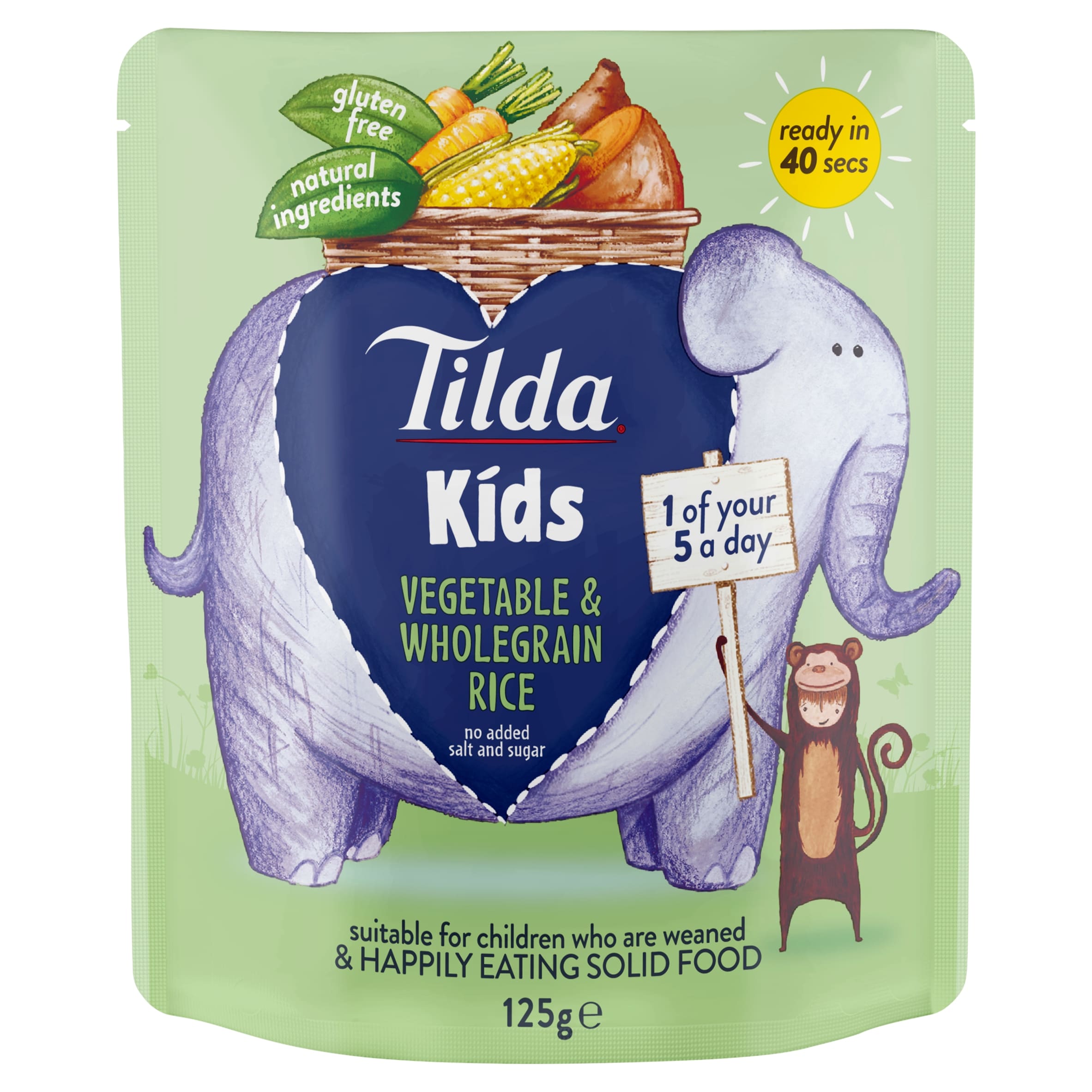 Tilda Kids Vegetable & Wholegrain Rice 125G