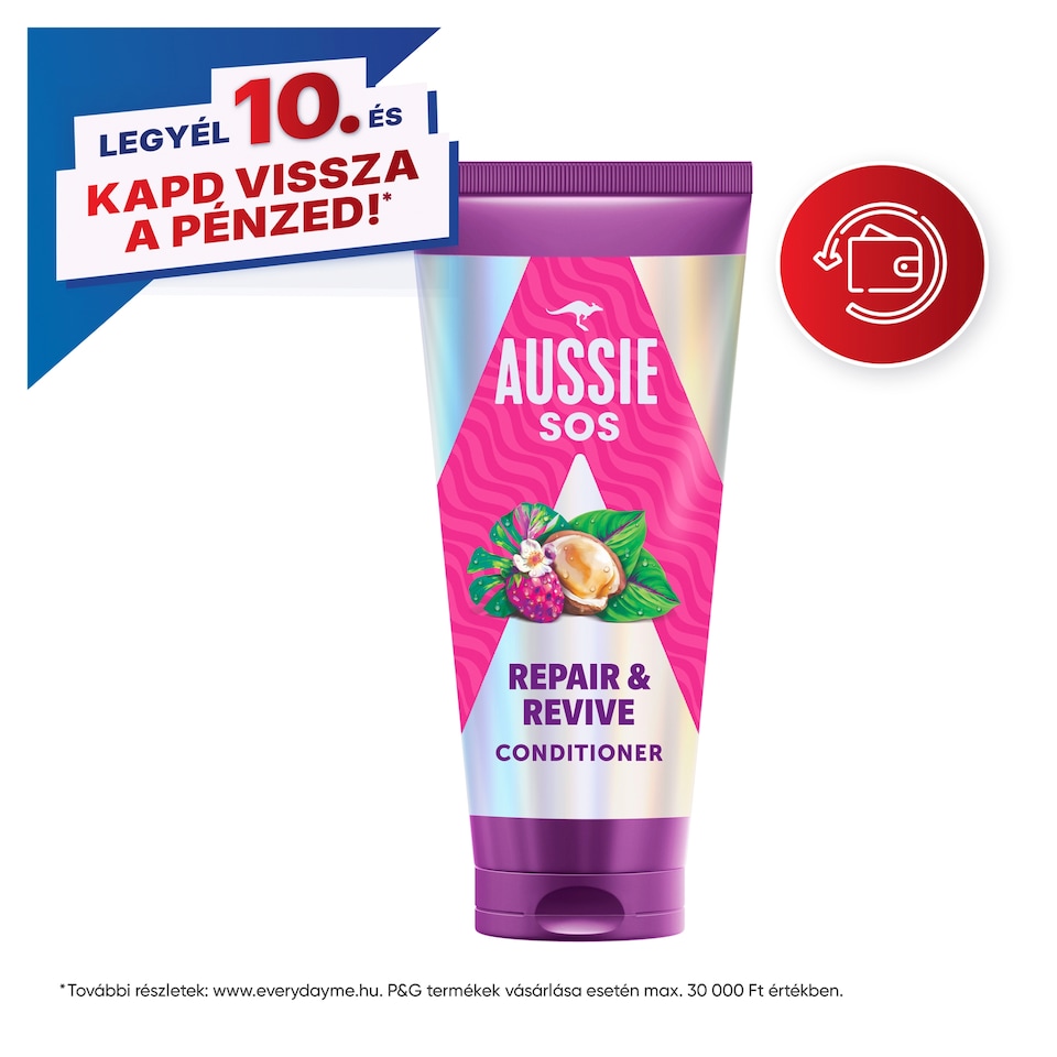 Aussie SOS Repair & Revive Balzsam 200ml Száraz, Igénybevett, Károsodott Hajra  1. kép