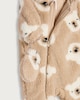 image 3 of F&F Baby Teddy Bear Print Pramsuit in Brown