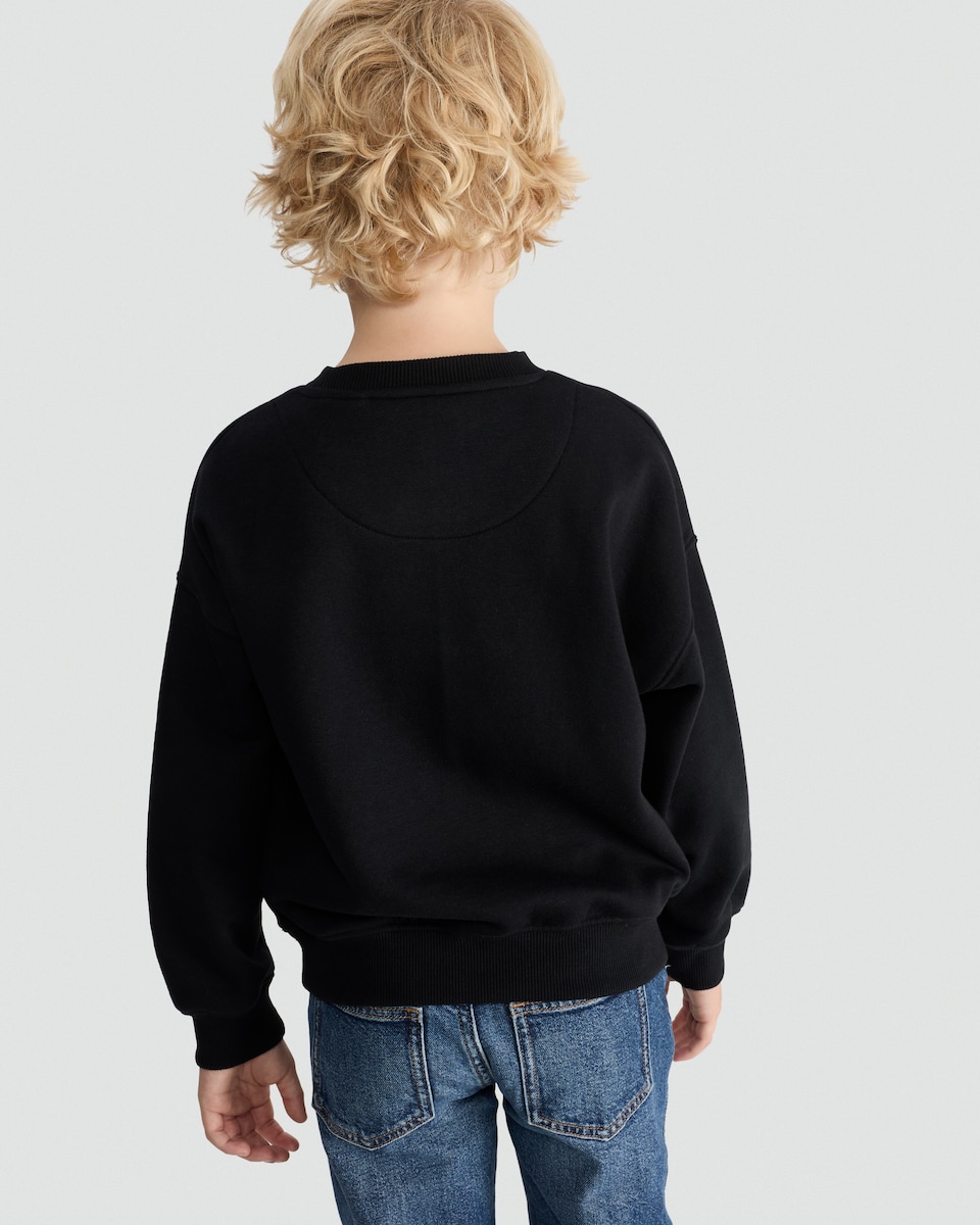 image 1 of  Stranger Things x Squishmallow Hellfire Club Sweatshirt in Black