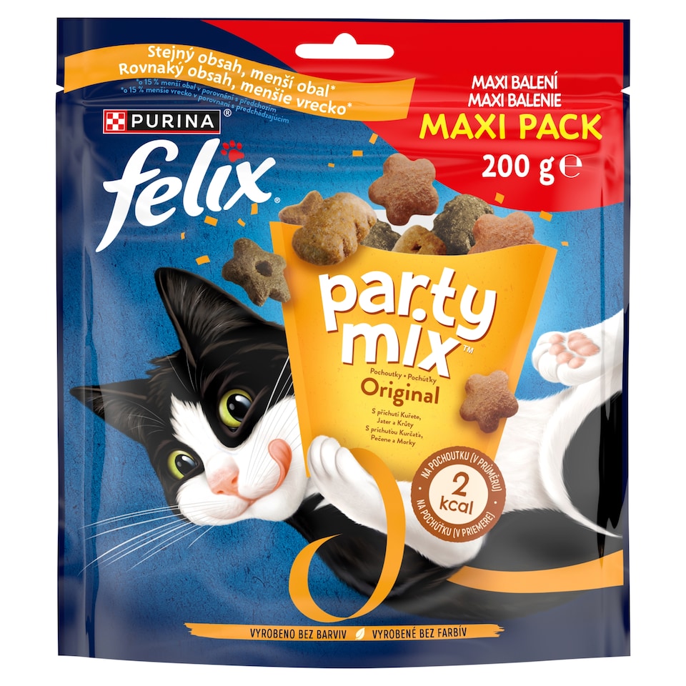 obrázok 1 z Felix Party Mix maškrty pre mačky Original Mix kura, morka, pečeň 200 g