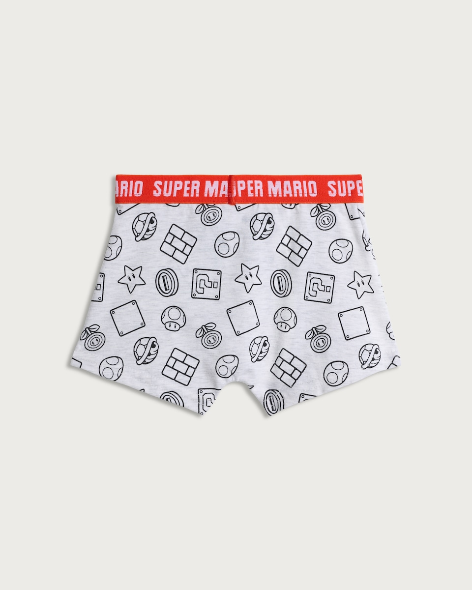 image 1 of Super Mario 3-Pack Cotton Rich Trunks in Black