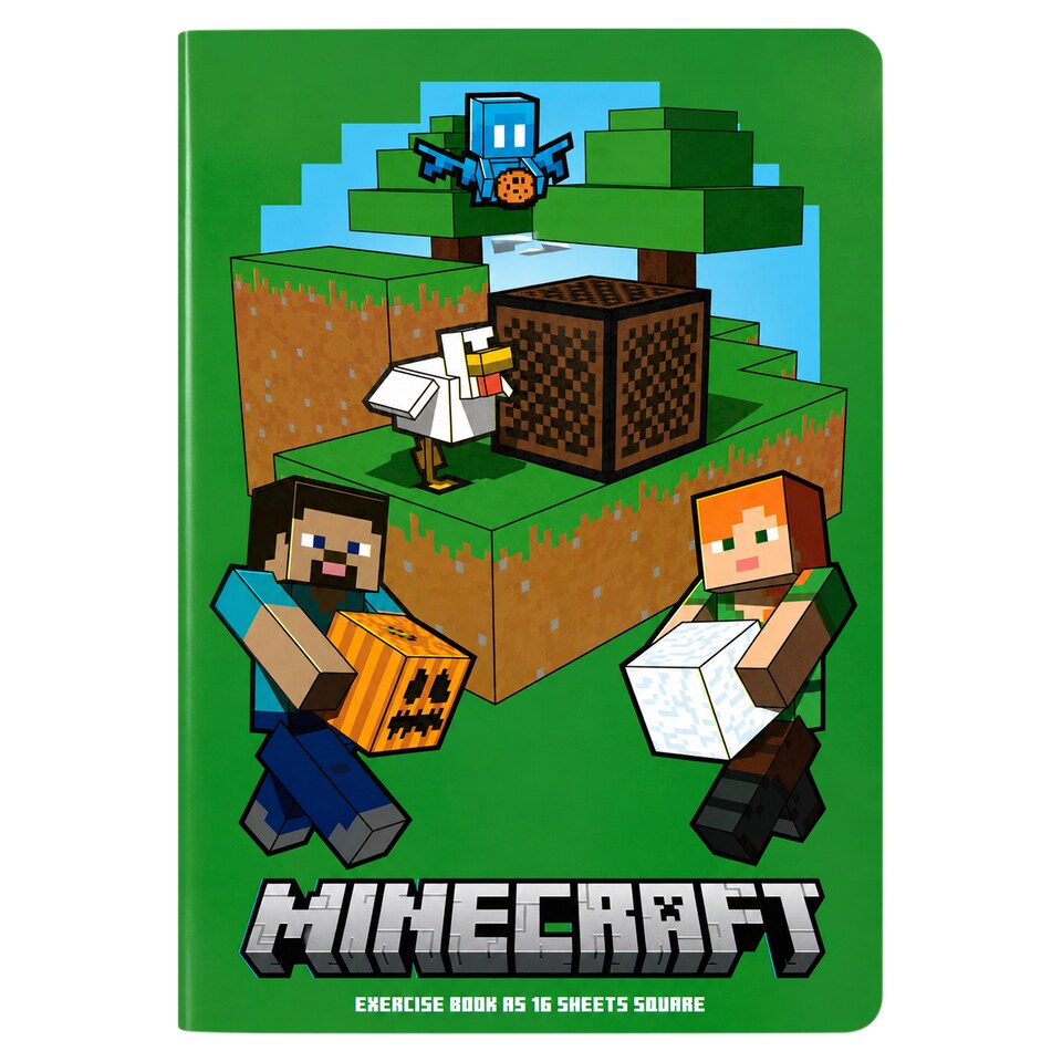image 1 of Minecraft Square Exercise Book A5 16 Sheets