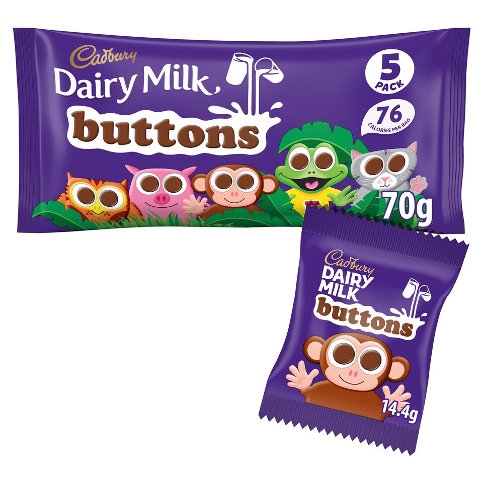 Cadbury Dairy Milk Buttons 5 Pack 70G Tesco Groceries
