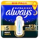 image 1 of Always Ultra Secure Night Extra Sanitary Towels Size 5 Wings 14 Pack