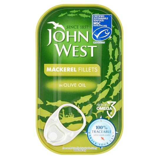 JOHN WEST FOODS MACKEREL OLIVE OIL 125G Tesco Groceries