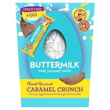 Buttermilk Plant Powered Caramel Crunch Choccy Egg & Caramel Nougat Bar 180g